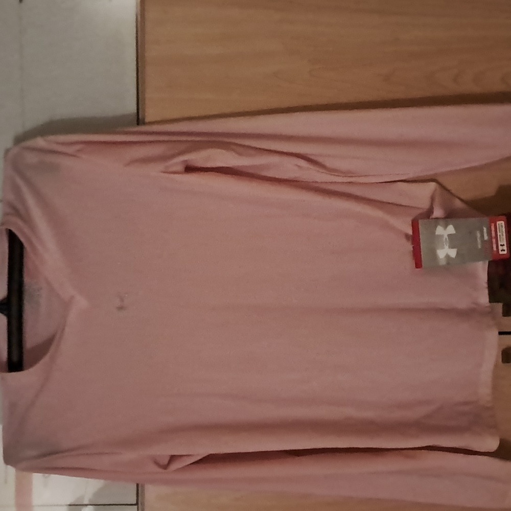 PINK UNDER ARMOR, NEW FAST DRY TOP, V-NECK, SPORTS, WOMEN, L 8 10 12